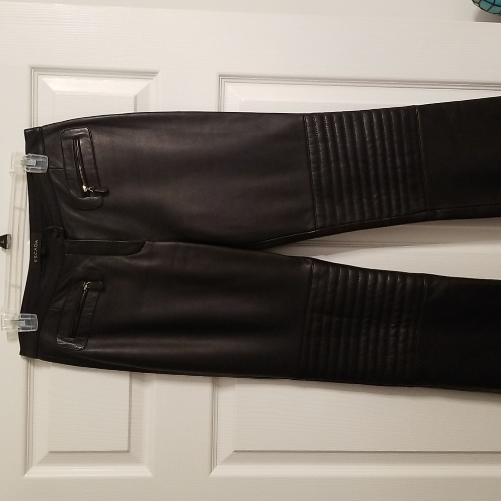 ESCADA leather pants, black, size 38,European, or 4-6 US